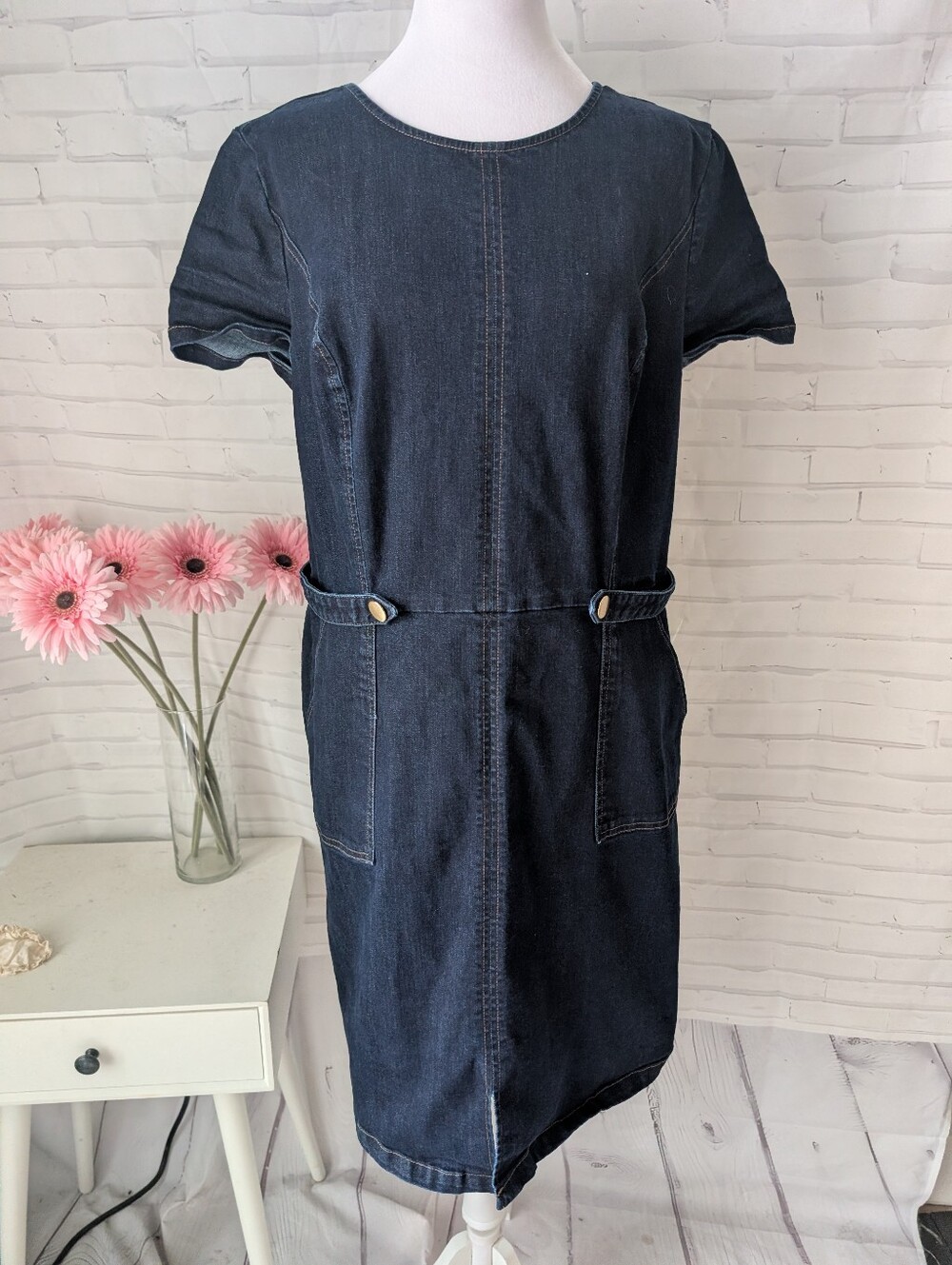 Liz Claiborne Dark Blue Denim Dress